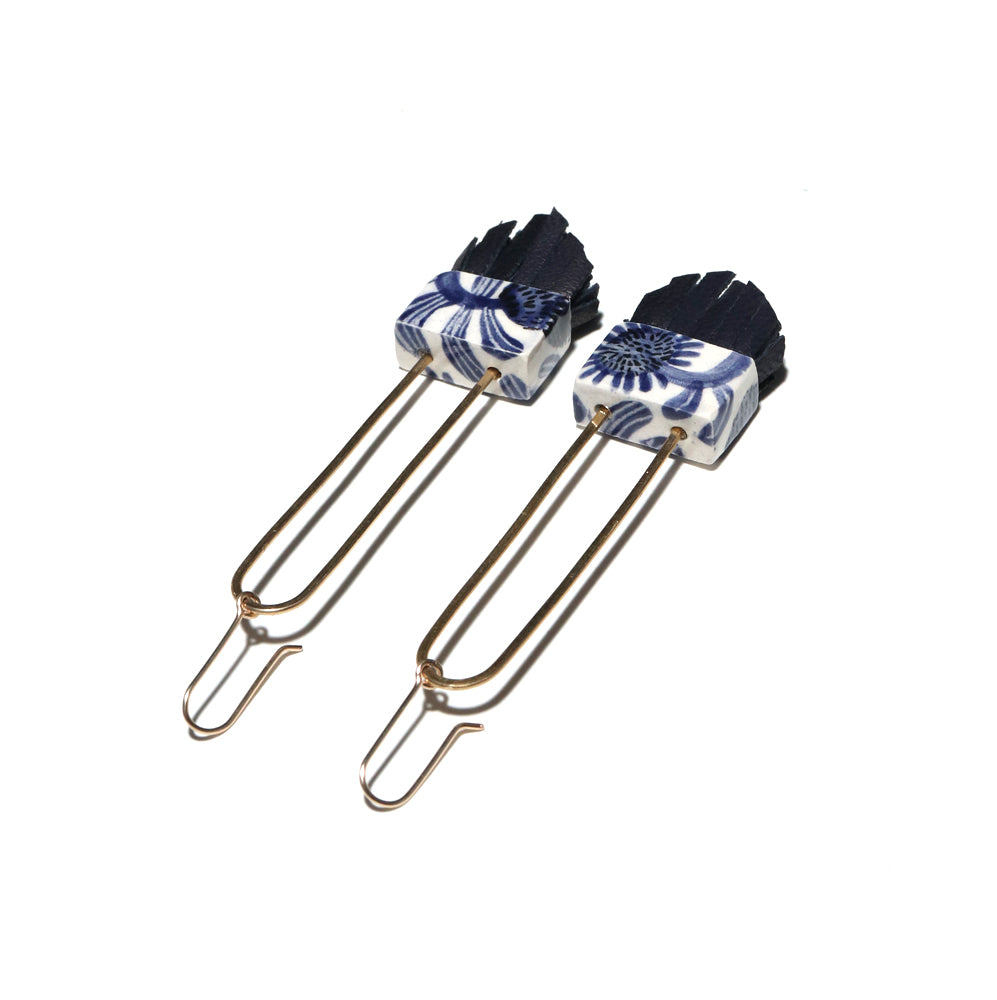 Regalo Long Earrings - Flora Blue