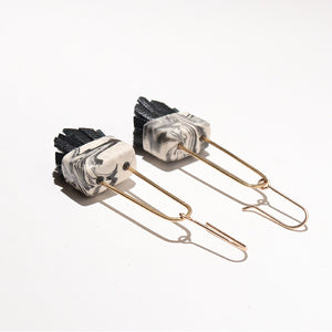 Regalo Shortie Earrings - Black Swirl