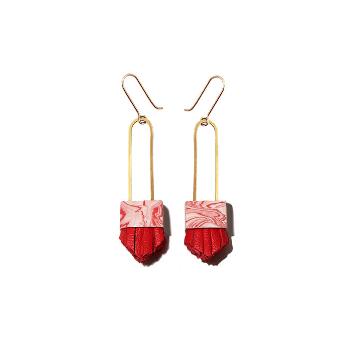 Regalo Shortie Earrings - Red Swirl