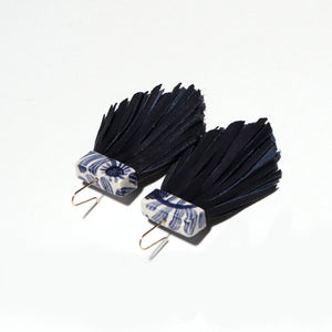 Tassel Cage Earrings - Flora Blue