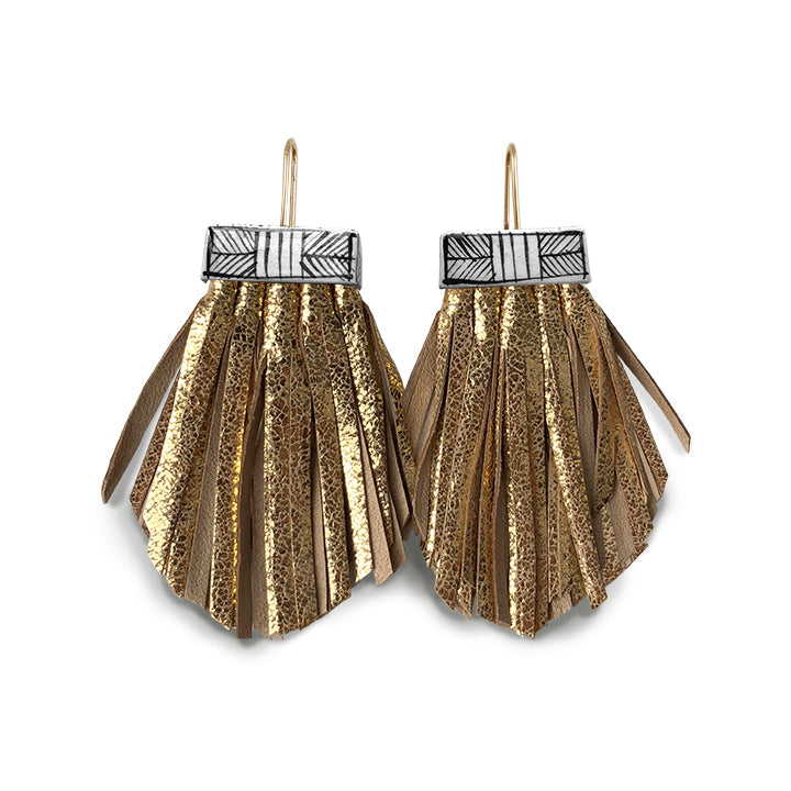 Tassel Cage Earrings- Golden