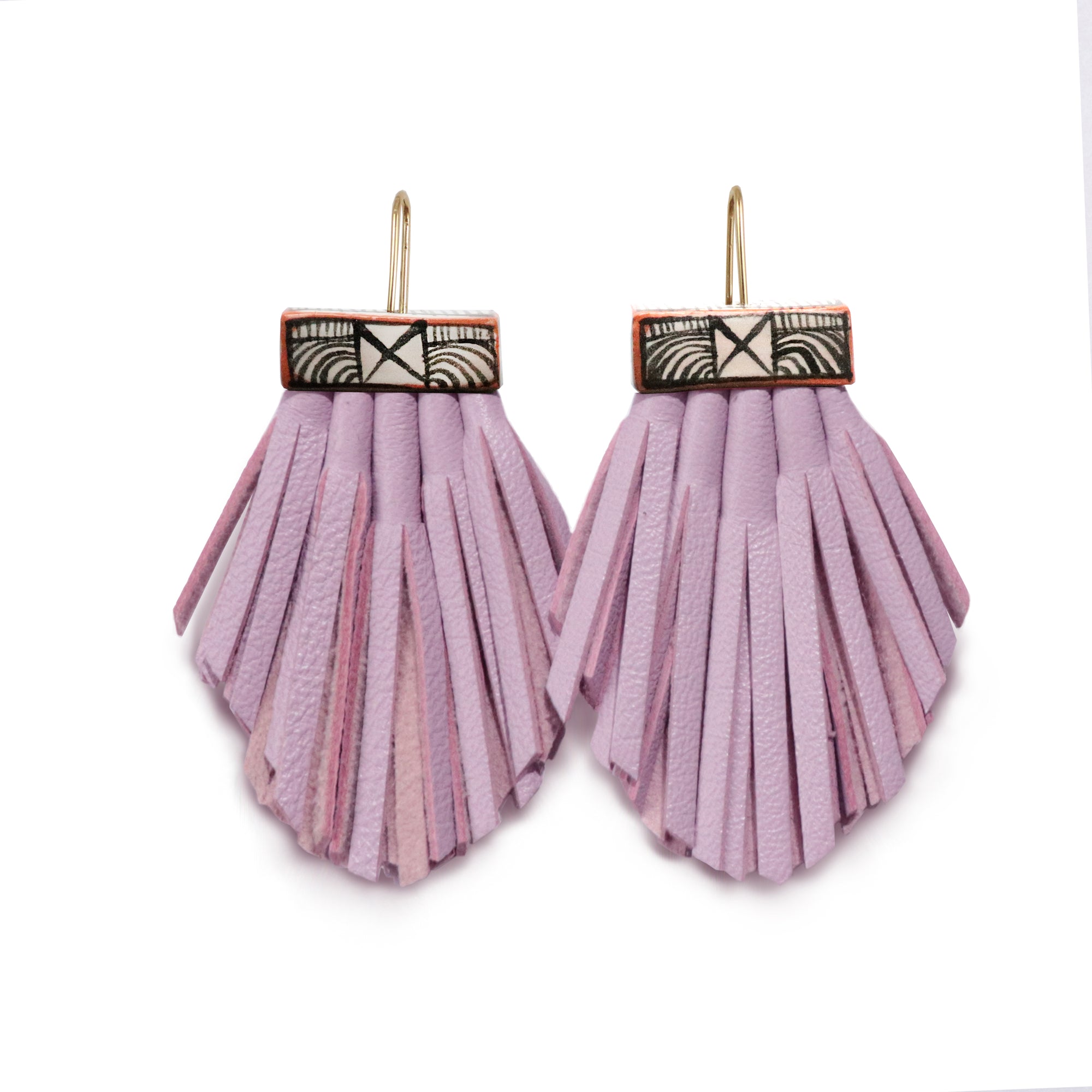 Tassel Cage Earrings - Lilac