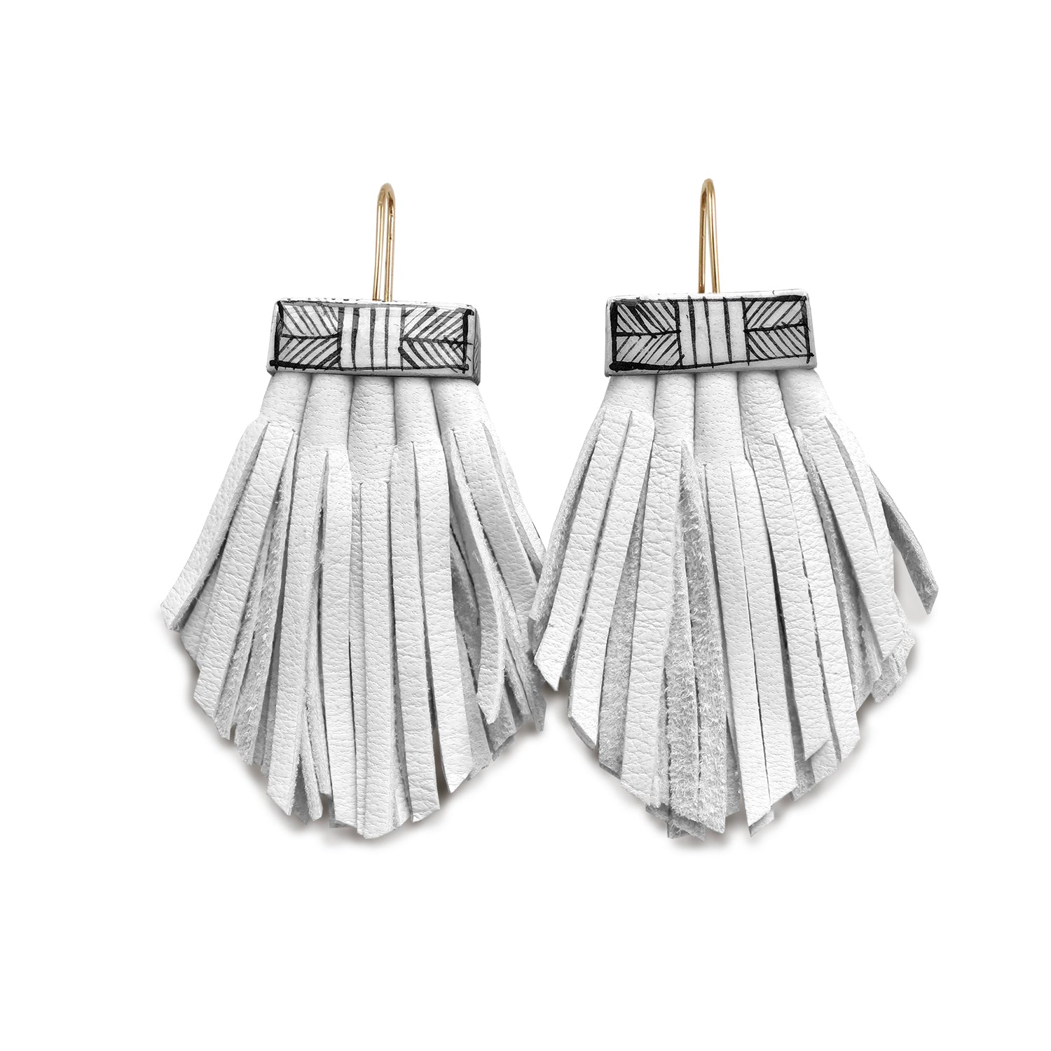 Tassel Cage Earrings – White